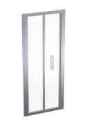Душові двері Geberit Geo складані розсувні 75–80 см прозоре скло/сріблястий профіль 560.116.00.2