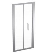 Душові двері Geberit Geo складані розсувні 85-90 см прозоре скло/сріблястий профіль 560.126.00.2