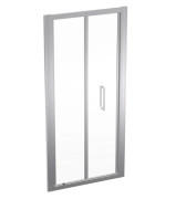 Душові двері Geberit Geo складані розсувні 85-90 см прозоре скло/сріблястий профіль 560.126.00.2
