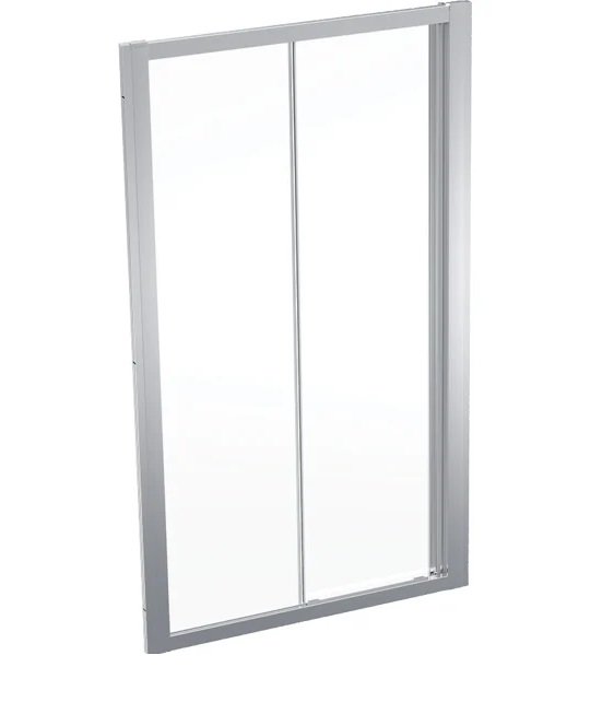 Душові двері Geberit Geo розсувні 105–110 см прозоре скло/сріблястий профіль 560.143.00.2