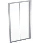 Душові двері Geberit Geo розсувні 105–110 см прозоре скло/сріблястий профіль 560.143.00.2