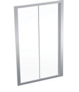 Душові двері Geberit Geo розсувні 115–120 см прозоре скло/сріблястий профіль 560.153.00.2