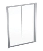 Душові двері Geberit Geo розсувні 135–140 см прозоре скло/сріблястий профіль 560.163.00.2