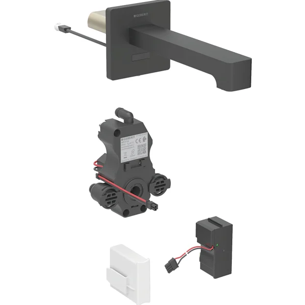 Змішувач для раковини Geberit Brenta живлення від мережі для функціонального блока прихованого монтажу латунь чорний матовий 116.271.14.1