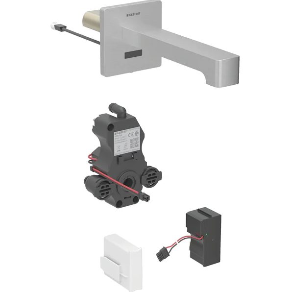 Смеситель для раковины Geberit Brenta питание от сети для функционального блока скрытого монтажа латунь нерж сталь матовый 116.271.SN.1
