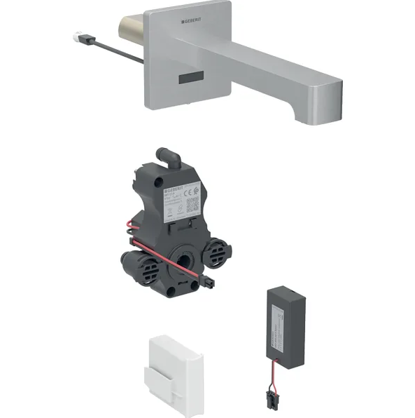 Змішувач для раковини Geberit Brenta живлення від батарей для функціонального блока прихованого монтажу латунь нерж сталь матовий 116.273.SN.1