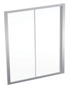 Душові двері Geberit Geo розсувні 155–160 см прозоре скло/сріблястий профіль 560.183.00.2