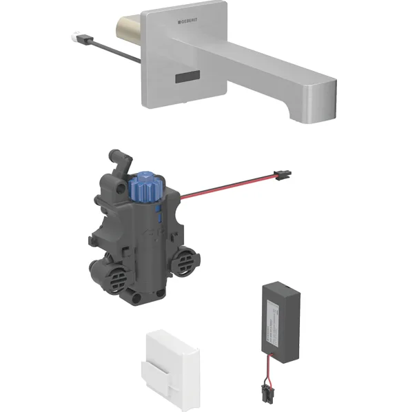 Змішувач для раковини Geberit Brenta живлення від батарей для функціонального блока прихованого монтажу латунь нерж сталь матовий 116.278.SN.1