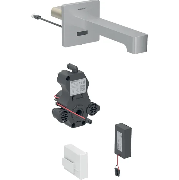 Смеситель для раковины Geberit Brenta питание от батарей для функционального блока скрытого монтажа латунь нерж сталь матовый 116.294.SN.1