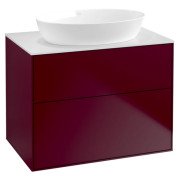 Тумба под раковину Villeroy & Boch Finion 80х50,1 см МДФ пион матовый лак/стекло белое матовое F99100HB