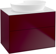 Тумба под раковину Villeroy & Boch Finion 80х50,1 см с подсветкой МДФ пион матовый лак/стекло белое матовое G99100HB