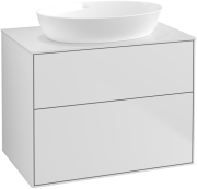 Тумба под раковину Villeroy & Boch Finion 80х50,1 см с подсветкой МДФ белый матовый лак/стекло белое матовое G99100MT