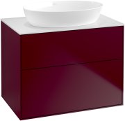 Тумба под раковину Villeroy & Boch Finion 80х50,1 см с подсветкой МДФ пион матовый лак/стекло белое матовое G99100HB