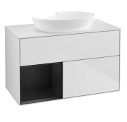 Тумба под раковину Villeroy & Boch Finion 100х50,1 см с подсветкой МДФ белый матовый лак/стекло белое матовое FA11PDMT