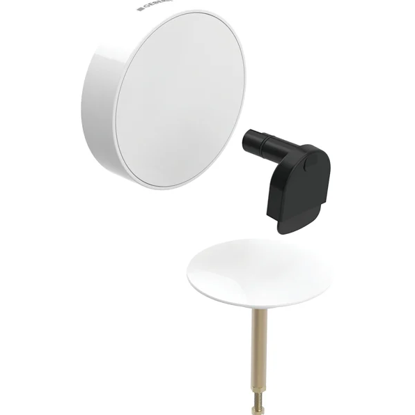 Декоративный комплект Geberit Split d52 для слива-перелива для ванны с поворотным механизмом и подводом альпийский белый 150.481.11.1