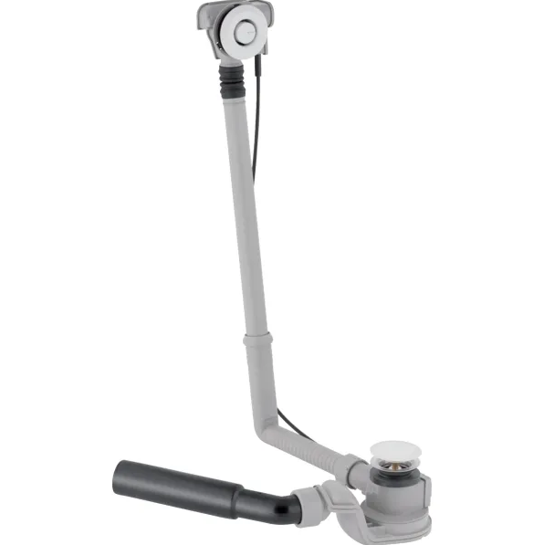 Злив-перелив для ванни Geberit d52 з кнопкою PushControl декоративним комплектом та сполучним коліном глянсовий хром 150.757.21.6