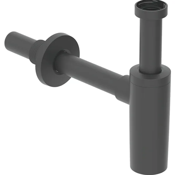 Сифон для раковины Geberit бутылочный горизонтальный выпуск черный матовый 151.034.14.1