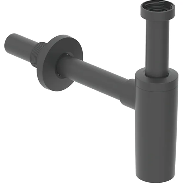 Сифон для раковини Geberit горизонтальний пляшковий випуск чорний матовий 151.035.14.1