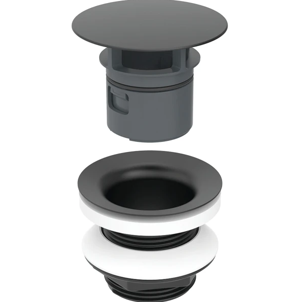 Донний клапан для раковини Geberit із вільним виливом та кришкою клапана латунь чорний матовий 152.050.14.1