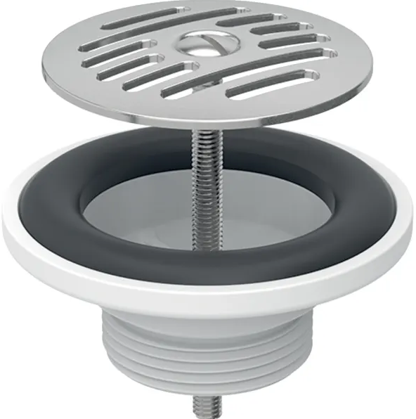 Донный клапан для раковины Geberit со свободным изливом сетчатый фильтр нержавеющая сталь полированная 152.005.00.1