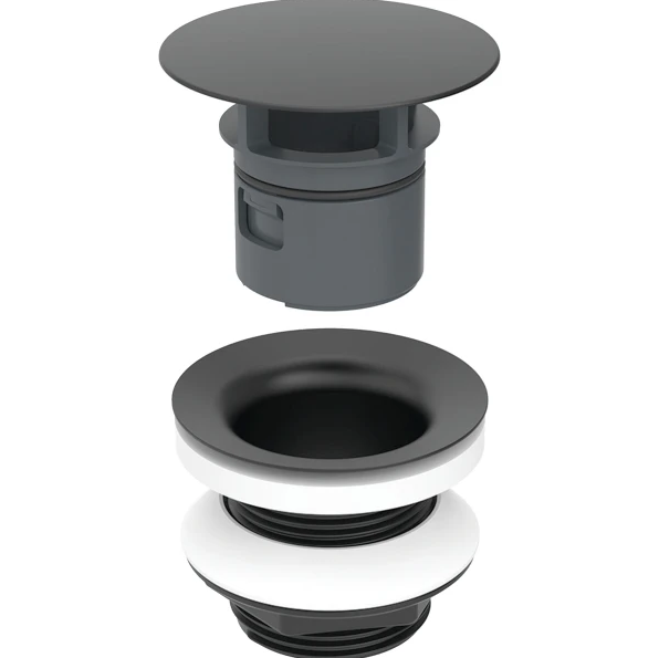 Донный клапан для раковины Geberit со свободным изливом и крышкой клапана латунь черный матовый 152.080.14.1