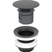 Донный клапан для раковины Geberit со свободным изливом и крышкой клапана латунь черный матовый 152.080.14.1