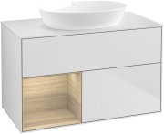 Тумба под раковину Villeroy & Boch Finion 100х50,1 см с подсветкой МДФ белый матовый лак/стекло белое матовое FA11PCMT