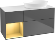 Тумба под раковину Villeroy & Boch Finion 120х50,1 см с подсветкой МДФ антрацит матовый лак/стекло белое матовое FA41HFGK