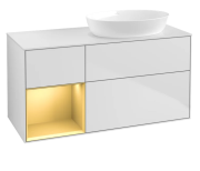 Тумба під раковину Villeroy & Boch Finion 120х50,1 см із підсвічуванням МДФ білий матовий лак/скло біле матове FA41HFMT