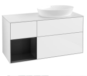 Тумба под раковину Villeroy & Boch Finion 120х50,1 см с подсветкой МДФ глянцевый белый лак/стекло белое матовое FA41PDGF