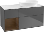 Тумба під раковину Villeroy & Boch Finion 120х50,1 см з підсвічуванням антрацит матовий лак/скло біле матове FA41GNGK
