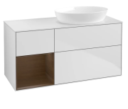 Тумба під раковину Villeroy & Boch Finion 120х50,1 см із підсвічуванням МДФ білий матовий лак/скло біле матове FA41GNMT