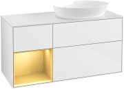 Тумба под раковину Villeroy & Boch Finion 120х50,1 см с подсветкой МДФ глянцевый белый лак/стекло белое матовое FA41HFGF