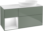 Тумба под раковину Villeroy & Boch Finion 120х50,1 см с подсветкой МДФ оливковый матовый лак/стекло белое матовое FA41GFGM