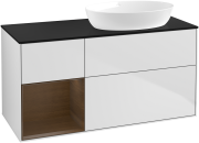 Тумба під раковину Villeroy & Boch Finion 120х50,1 см із підсвічуванням МДФ білий матовий лак/скло чорне матове FA42GNMT