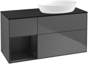Тумба под раковину Villeroy & Boch Finion 120х50,1 см с подсветкой МДФ антрацит матовый лак/стекло черное матовое FA42PDGK