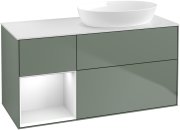 Тумба під раковину Villeroy & Boch Finion 120х50,1 см із підсвічуванням МДФ оливковий матовий лак/скло біле матове FA41GFGM