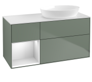 Тумба под раковину Villeroy & Boch Finion 120х50,1 см с подсветкой МДФ оливковый матовый лак/стекло белое матовое FA41MTGM