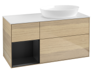 Тумба под раковину Villeroy & Boch Finion 120х50,1 см с подсветкой МДФ шпон дуба/стекло белое матовое FA41PDPC