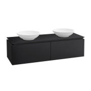 Тумба під раковину Villeroy&Boch Legato 160х38 см з підсвічуванням МДФ/ДСП чорний матовий лак B599L0PD