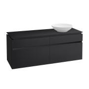 Тумба під раковину Villeroy&Boch Legato 160х55 см з підсвічуванням МДФ/ДСП чорний матовий лак B598L0PD