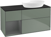 Тумба под раковину Villeroy & Boch Finion 120х50,1 см с подсветкой МДФ оливковый матовый лак/стекло черное матовое FA42GKGM
