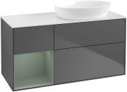 Тумба під раковину Villeroy & Boch Finion 120х50,1 см з підсвічуванням антрацит матовий лак/скло біле матове FA41GMGK