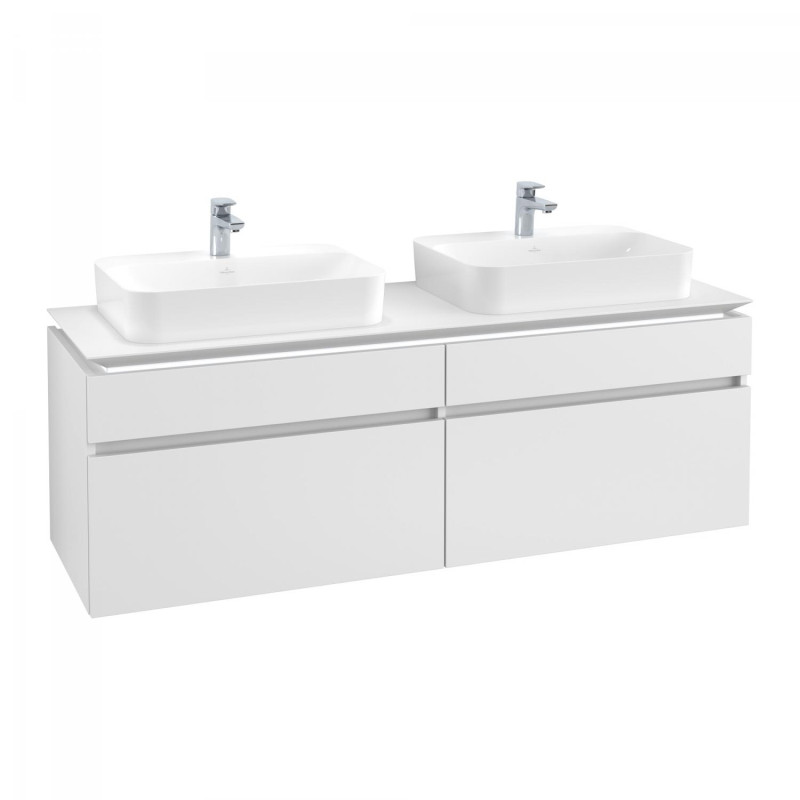 Тумба под раковину Villeroy & Boch Legato 160х55 см с подсветкой ДСП белый матовый B600L0MS