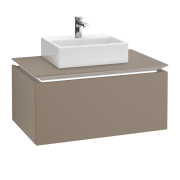 Тумба под раковину Villeroy & Boch Legato 80х38 см с подсветкой ДСП трюфель серый B601L0VG