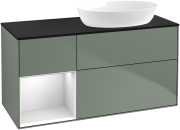 Тумба под раковину Villeroy & Boch Finion 120х50,1 см с подсветкой МДФ оливковый матовый лак/стекло черное матовое FA42MTGM