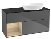 Тумба под раковину Villeroy & Boch Finion 120х50,1 см с подсветкой МДФ антрацит матовый лак/стекло черное матовое FA42PCGK