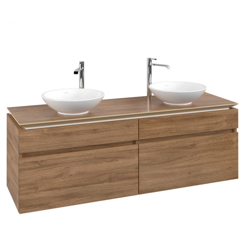 Тумба під раковину Villeroy & Boch Legato 160х55 см з підсвічуванням ДСП дуб канзас  B600L0RH