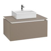 Тумба под раковину Villeroy & Boch Legato 80х38 см с подсветкой ДСП трюфель серый B601L0VG