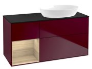 Тумба під раковину Villeroy & Boch Finion 120х50,1 см з підсвічуванням МДФ півонія матовий лак/скло чорне матове FA42PCHB